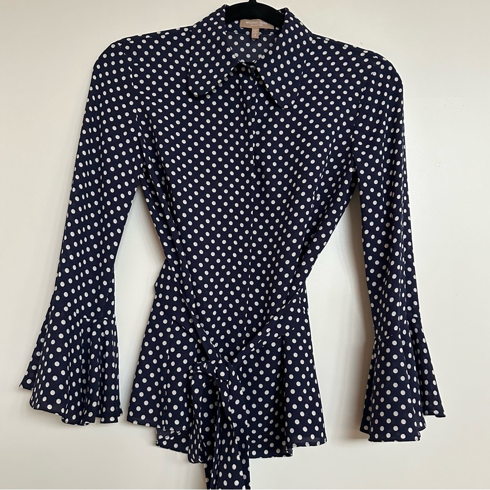 Michael Kors Collection Silk Polka Dot Blouse 2